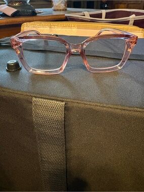 Hummingbird Pink Transparent Square Reading Glasses 2.0 Strength